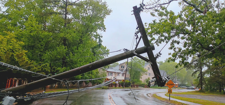 Heavy storm damage like this is an example of the coordination and response provided by Consumers Energy Public Safety Outreach Team